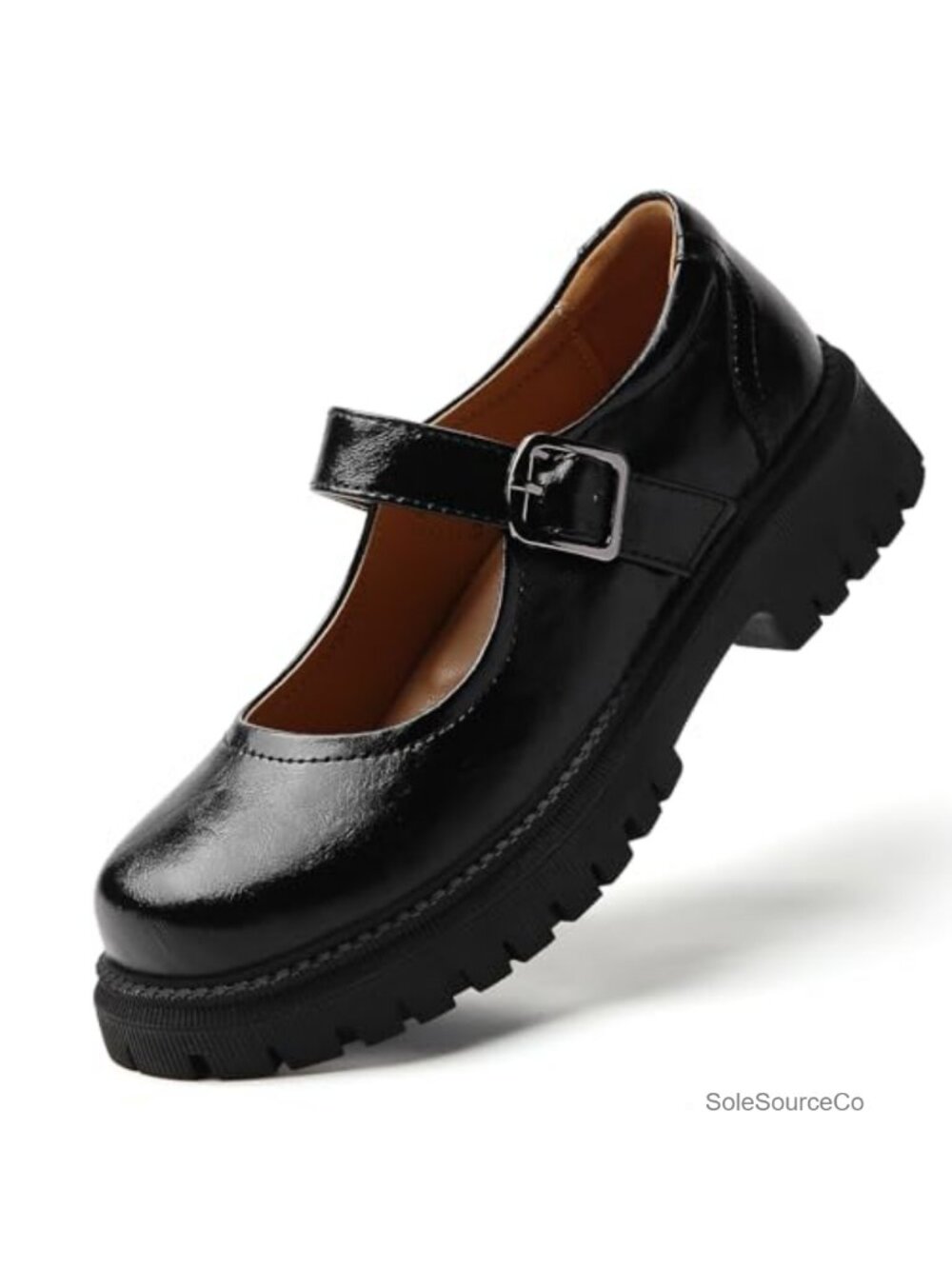 Women's Mary Jane Platform Oxford Flats Faux Leather Memory Foam Non Slip